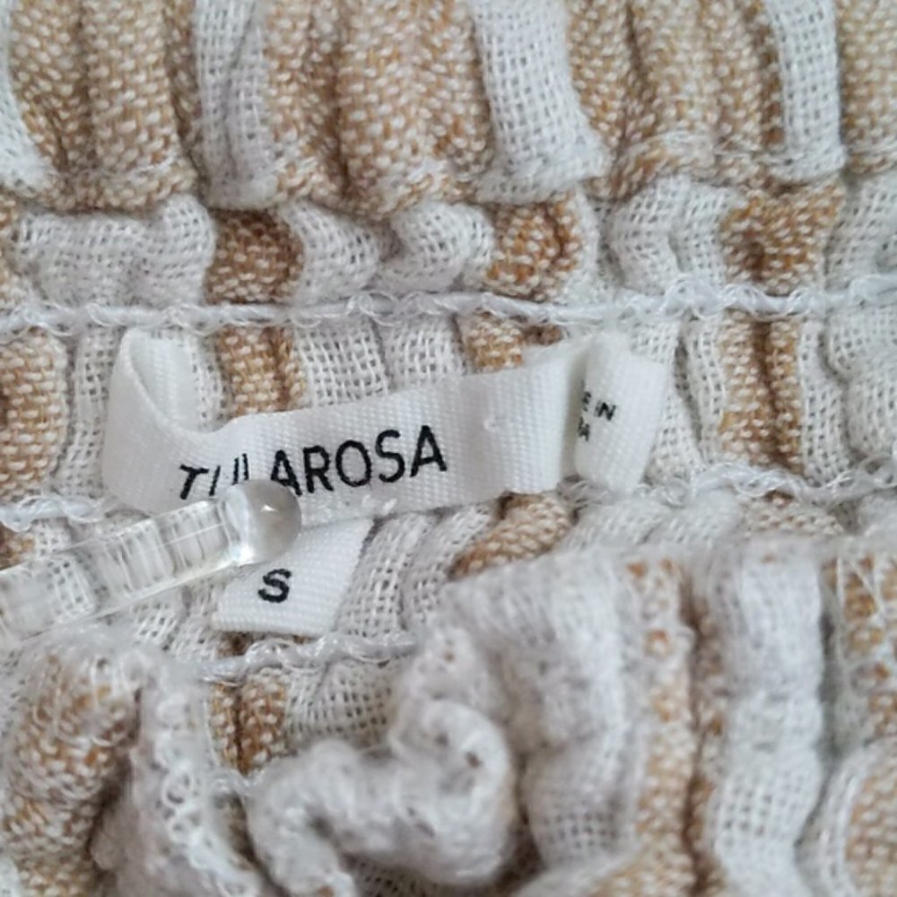 Tularosa Linen Ruffle Shirt Convertible Straps - Picture 3 of 4